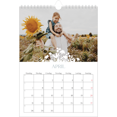 Fotokalender A4 (20 x 30 cm) — Blomstmotiv [April]