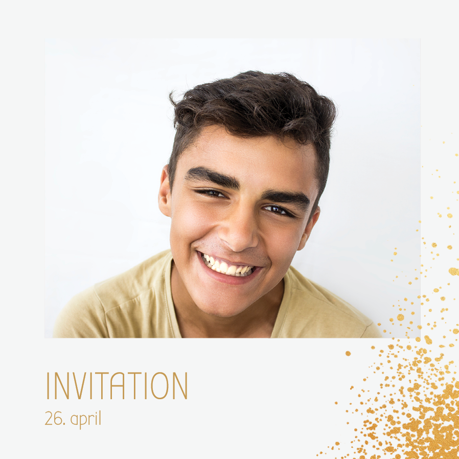 Invitationer — Splash af guld