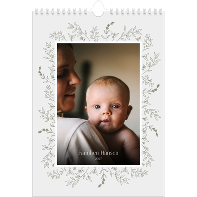 Fotokalender A4 (20 x 30 cm) — Håndtegnet blomster [kalender forside]