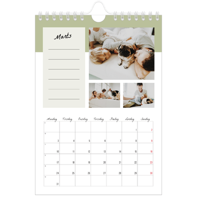 A5 Foto Kalender — Kalender med "To do"-liste [Marts]