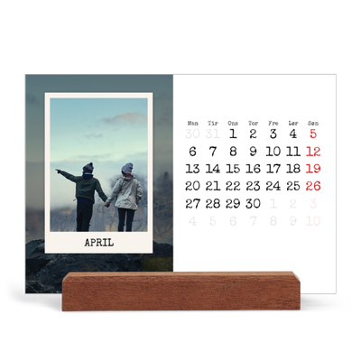 Staffeli kalender - liggende  — Portrætudgaven [April]