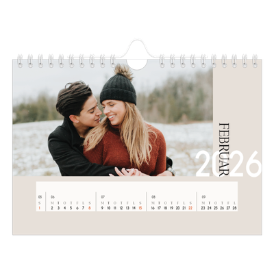 A5 Foto Kalender — Overlappende tekst [Februar]