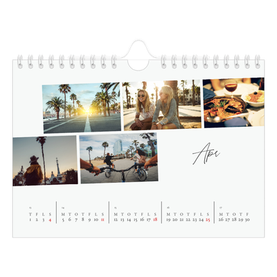 A5 Foto Kalender — Byferie (hvid) [April]