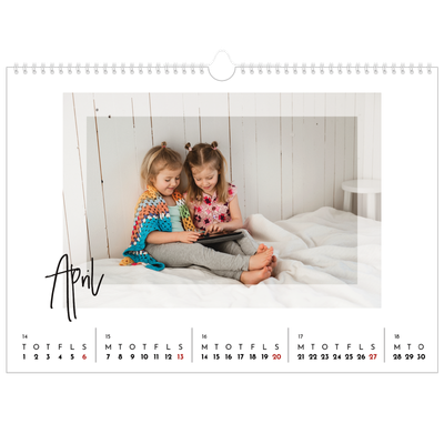 A3 Foto Kalender — Transperant ramme [April]