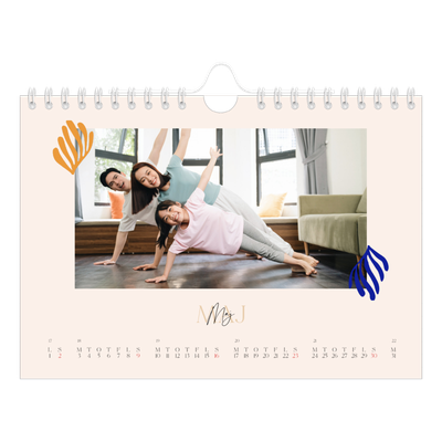 A5 Foto Kalender — Minimalistisk koral [Maj]