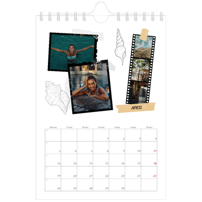 A5 Foto Kalender — Scrapbook stil [April]