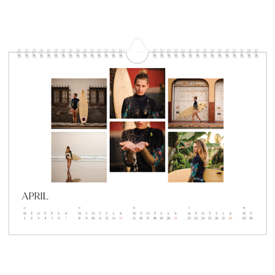 Fotokalender A4 — Surfing i solnedgangen [April]