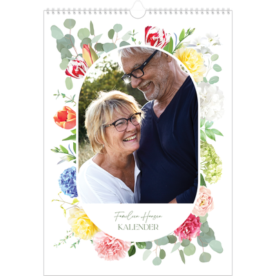 Årskalender A3 — Klassiske blomster [kalender forside]