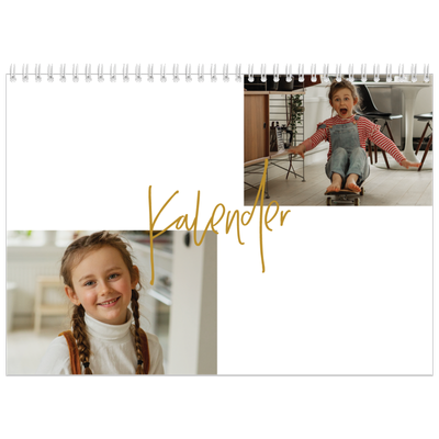 Fotokalender A4 dobbelt (30 x 40 cm) — Guldstift [kalender forside]