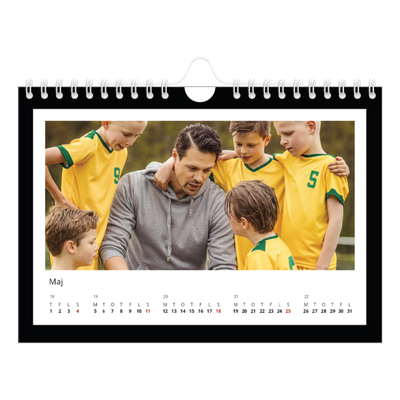 A5 Foto Kalender — Sort baggrund [kalender forside]