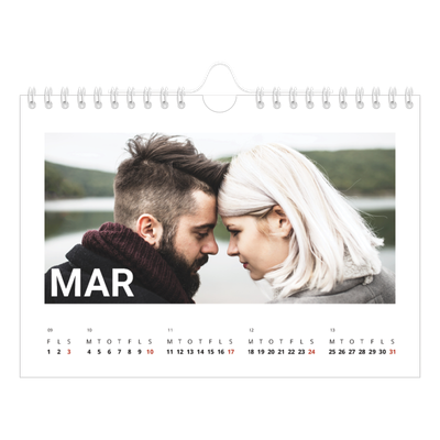 A5 Foto Kalender — Stor måned [Marts]