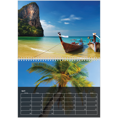 Fotokalender A4 dobbelt (30 x 40 cm) — Transparent kalender [April]