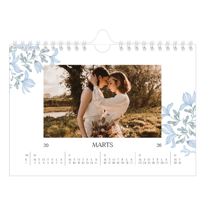 A5 Foto Kalender — Elegant blomstret [Marts]