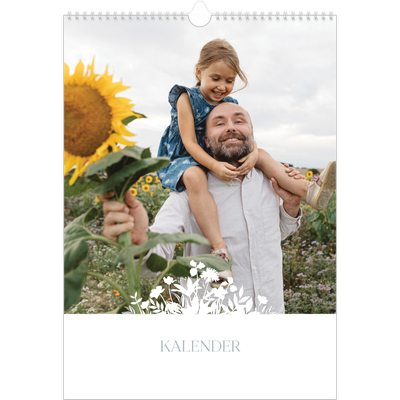 Årskalender A3 — Blomstmotiv [kalender forside]