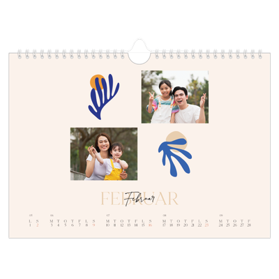 Fotokalender A4 — Minimalistisk koral [Februar]