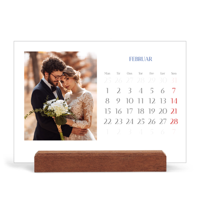 Staffeli kalender - liggende  — Klassisk kobolt [Februar]