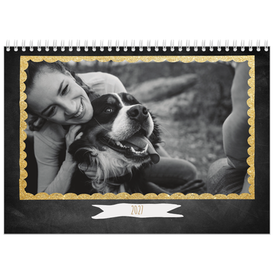 Fotokalender A4 dobbelt (30 x 40 cm) — Rammer med glitter [kalender forside]