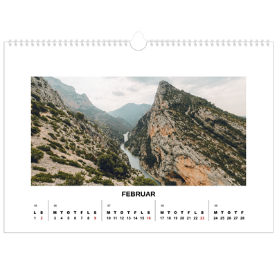 A3 Foto Kalender — Simpelt billede [Februar]