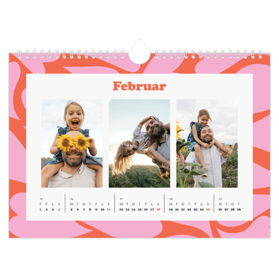 Fotokalender A4 — Farveglad mønster [Februar]