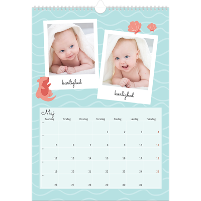 Årskalender A3 — Søde dyr [kalender forside]