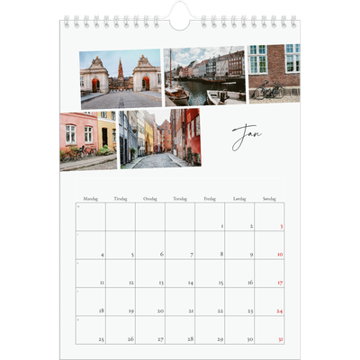 Fotokalender A4 (20 x 30 cm) — Byferie (hvid) [Januar]