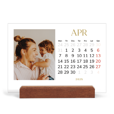 Staffeli kalender - liggende  — Guld stor skrift [April]
