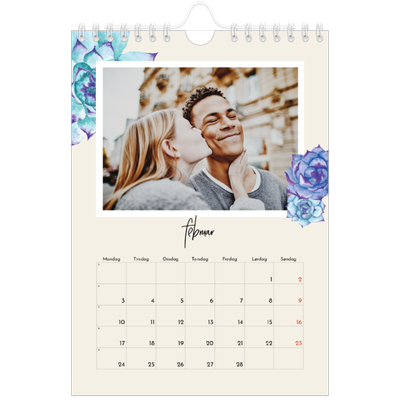 A5 Foto Kalender — Malte blomster [Februar]