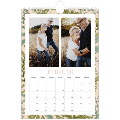 A5 Foto Kalender — Blomstret tapet [Februar]