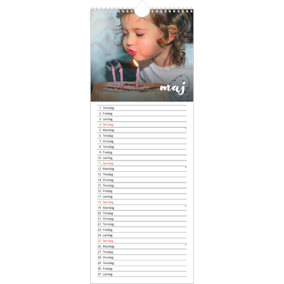 Køkkenkalender  — Simpel skrift [kalender forside]