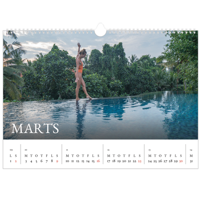 A3 Foto Kalender — Simpel serif [Marts]