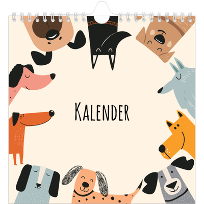 Årskalender kvadratisk — Hundepoter og kruseduller [kalender forside]