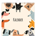 Årskalender kvadratisk — Hundepoter og kruseduller [kalender forside]