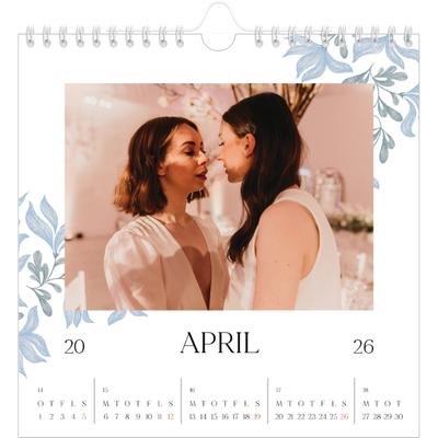 Årskalender kvadratisk — Elegant blomstret [April]