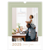 Familiekalender A3  — Familiekalender i jordfarver - Familie på 3 [kalender forside]