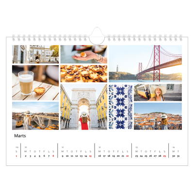 Fotokalender A4 — Billedgitter [Marts]