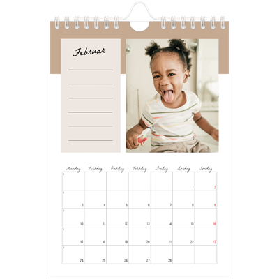 A5 Foto Kalender — Kalender med "To do"-liste [Februar]
