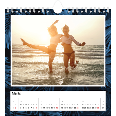 Årskalender kvadratisk — Botanisk stil [Marts]