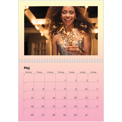 Fotokalender A4 dobbelt (30 x 40 cm) — Pastelfarver [kalender forside]