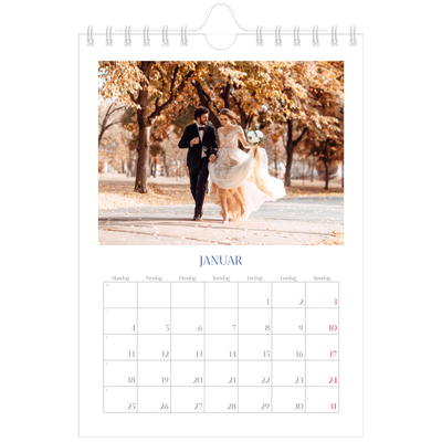 A5 Foto Kalender — Klassisk kobolt [Januar]