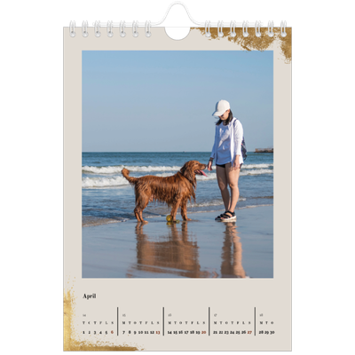 A5 Foto Kalender — Classic Gold [April]