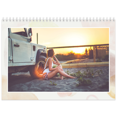 Fotokalender A4 dobbelt (30 x 40 cm) — Akvarelspot [kalender forside]