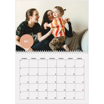 Fotokalender A4 dobbelt (30 x 40 cm) — Fotoklistermærke [kalender forside]