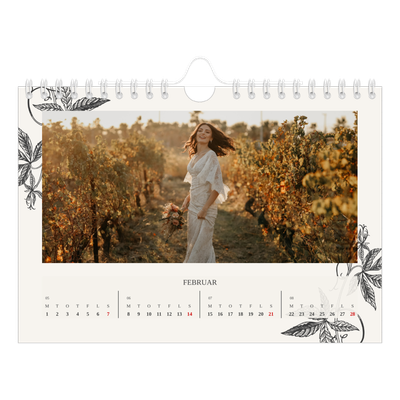 A5 Foto Kalender — Blek & blomst [Februar]