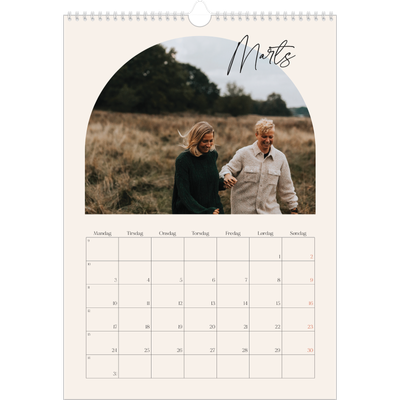 Årskalender A3 — Buet billederamme [Marts]