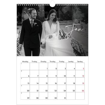 A3 Foto Kalender — Elegant skrift