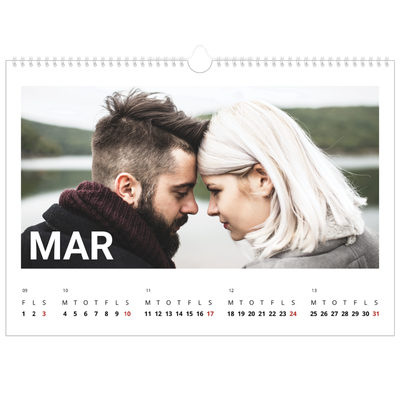 A3 Foto Kalender — Stor måned [Marts]