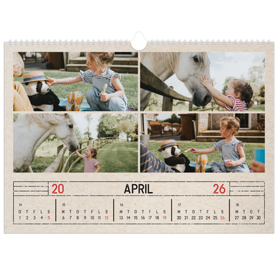 A3 Foto Kalender — Stempeleffekt [April]