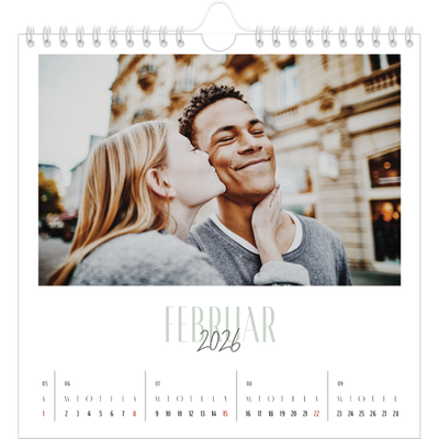 Årskalender kvadratisk — Flere fonter [Februar]