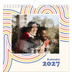 Årskalender kvadratisk — Retro striber [kalender forside]