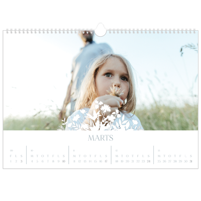 A3 Foto Kalender — Blomstmotiv [Marts]